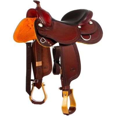 AMAHORSE 17", Marrone/marrone: Sella Westwood Basic Small Butterfly Border 14 Burgundy AMAHORSE 17", Marrone/marrone: Sella Westwood Basic Small Butterfly Border 14 Burgundy