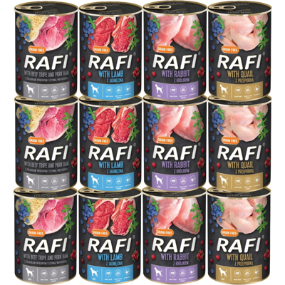 OEM Dolina Noteci Rafi Mix Di Gusti Moka Cibo Per Cani 12x400g OEM Dolina Noteci Rafi Mix Di Gusti Moka Cibo Per Cani 12x400g