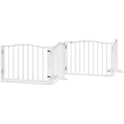HELLOSHOP26 Cancelletto E Porta Di Sicurezza Per Animali Domestici 4 Pannelli Legno Di Pioppo Bianco 020023345 HELLOSHOP26 Cancelletto E Porta Di Sicurezza Per Animali Domestici 4 Pannelli Legno Di Pioppo Bianco 020023345