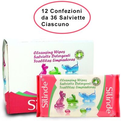 PET TRIBE Silinde Salviettine Per Cani E Gatti Detergenti Igienizzanti Profumo Baby 12 Confezioni Da 36 Salviette PET TRIBE Silinde Salviettine Per Cani E Gatti Detergenti Igienizzanti Profumo Baby 12 Confezioni Da 36 Salviette