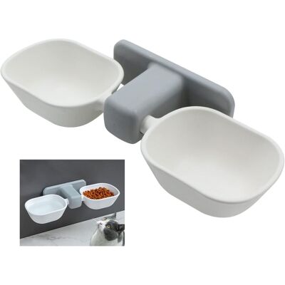 Zone Set Di Ciotole Per Gatti E Cani Di Piccola Taglia - Set Di Due Ciotole Rialzate Con Supporto A Parete, Ciotola Antiscivolo Per Cibo E Acqua, Vassoio Inclinato Per Cuccioli E Gattini. Zone Set Di Ciotole Per Gatti E Cani Di Piccola Taglia - Set Di Due Ciotole Rialzate Con Supporto A Parete, Ciotola Antiscivolo Per Cibo E Acqua, Vassoio Inclinato Per Cuccioli E Gattini.