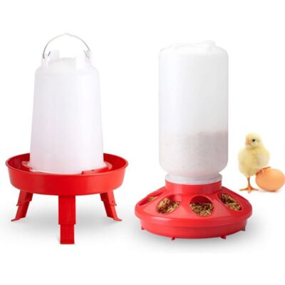 OEM Set Di Mangiatoia E Abbeveratoio Per Pulcini Con Piedini Regolabili, Design Pratico Per Pollame OEM Set Di Mangiatoia E Abbeveratoio Per Pulcini Con Piedini Regolabili, Design Pratico Per Pollame