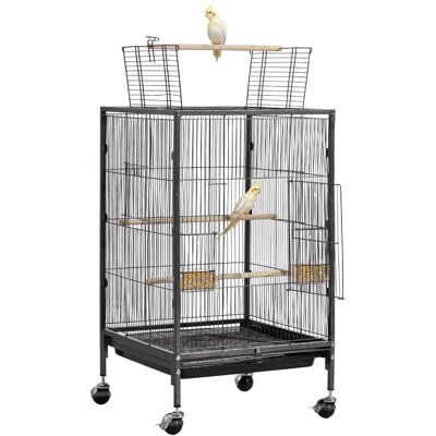 VEVOR Gabbia Voliera Per Uccelli Da 460 X 460 X 770 Mm, Parte Superiore Piatta Aperta, In Ferro Battuto Con Trespoli, Vassoio Estraibile E Mangiatoie In Plastica, Ruote, Per Pappagallo, Cinciarella VEVOR Gabbia Voliera Per Uccelli Da 460 X 460 X 770 Mm, Parte Superiore Piatta Aperta, In Ferro Battuto Con Trespoli, Vassoio Estraibile E Mangiatoie In Plastica, Ruote, Per Pappagallo, Cinciarella