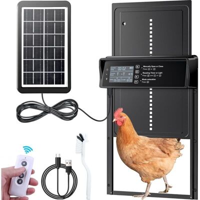 KZQ Porta Automatica Solare Per Pollaio Con Schermo Led, Sensore Di Luce, Batteria Da 2000 Mah, Impermeabile Ip45 - KZQ Porta Automatica Solare Per Pollaio Con Schermo Led, Sensore Di Luce, Batteria Da 2000 Mah, Impermeabile Ip45 -