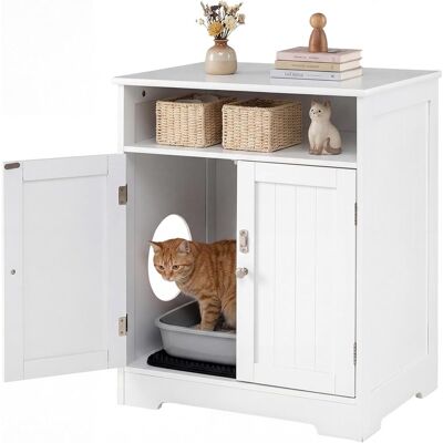 COSTWAY Mobile Per Lettiera Per Gatti In Legno,tappetino Da Pulire,porta Con Serratura,59x43x73 Cm COSTWAY Mobile Per Lettiera Per Gatti In Legno,tappetino Da Pulire,porta Con Serratura,59x43x73 Cm
