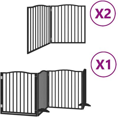 HELLOSHOP26 Cancelletto Di Sicurezza Per Animali Domestici Porta Pieghevole 8 Pannelli Legno Di Pioppo Nero 020023259 HELLOSHOP26 Cancelletto Di Sicurezza Per Animali Domestici Porta Pieghevole 8 Pannelli Legno Di Pioppo Nero 020023259