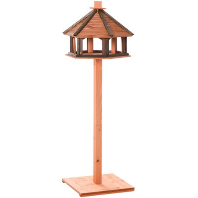 IROVAMI Mangiatoia Uccelli Legno, Stazione Con Tetto, 130h Cm, Per Esterno, Marrone - IROVAMI Mangiatoia Uccelli Legno, Stazione Con Tetto, 130h Cm, Per Esterno, Marrone -
