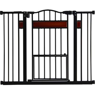 HELLOSHOP26 Cancelletto Extra Large Regolabile Per Cani 74 X 76 X 104 Cm Con Doppio Meccanismo Di Chiusura E Piccola Porta Moderna In Metallo Nero 200010635 HELLOSHOP26 Cancelletto Extra Large Regolabile Per Cani 74 X 76 X 104 Cm Con Doppio Meccanismo Di Chiusura E Piccola Porta Moderna In Metallo Nero 200010635
