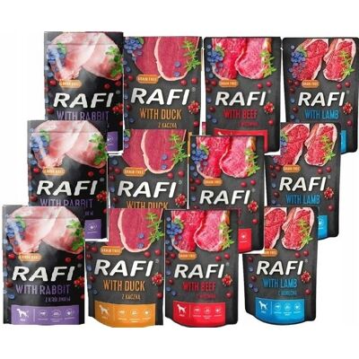 OEM Dolina Noteci Rafi, Confezione Di Bustine Di Cibo Umido Per Cani, Gusti Misti, 12x500g OEM Dolina Noteci Rafi, Confezione Di Bustine Di Cibo Umido Per Cani, Gusti Misti, 12x500g