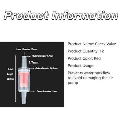OEM 12 Valvole Di Ritegno In Plastica Per Acquario, Compatibili Con Tubi Da 4 Mm, Per La Prevenzione Del Riflusso - Altro OEM 12 Valvole Di Ritegno In Plastica Per Acquario, Compatibili Con Tubi Da 4 Mm, Per La Prevenzione Del Riflusso - Altro