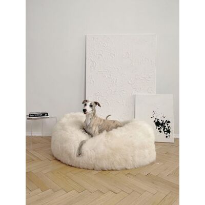 OEM Cuccia Ovale In Pelle Di Pecora Naturale Per Animali Domestici - Bianco 120 Cm OEM Cuccia Ovale In Pelle Di Pecora Naturale Per Animali Domestici - Bianco 120 Cm
