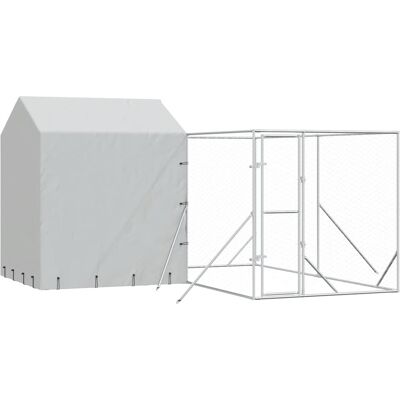 MAISON EXCLUSIVE - Cuccia Cani Da Esterno Tetto Argento 4x4x2,5 M Acciaio Zincato MAISON EXCLUSIVE - Cuccia Cani Da Esterno Tetto Argento 4x4x2,5 M Acciaio Zincato