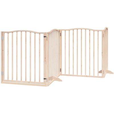HELLOSHOP26 Cancelletto Di Sicurezza Per Cani Con Porta In Legno Di Pioppo Marrone A 4 Pannelli 020023305 HELLOSHOP26 Cancelletto Di Sicurezza Per Cani Con Porta In Legno Di Pioppo Marrone A 4 Pannelli 020023305