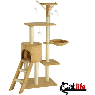 BAKAJI Tiragraffi Per Gatti Albero Sisal Parco Giochi Gioco X Gatto Tira Graffi Beige BAKAJI Tiragraffi Per Gatti Albero Sisal Parco Giochi Gioco X Gatto Tira Graffi Beige