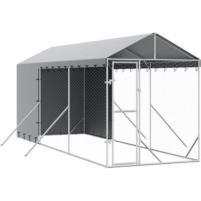 MAISON EXCLUSIVE - Cuccia Cani Da Esterno Tetto Argento 2x6x2,5 M Acciaio Zincato MAISON EXCLUSIVE - Cuccia Cani Da Esterno Tetto Argento 2x6x2,5 M Acciaio Zincato