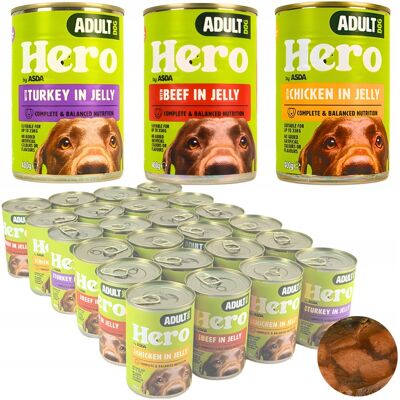 OEM Cibo Umido Per Cani Hero, Mix Di Gusti, Bocconcini In Gelatina, 24 X 400 G, 9,6 Kg OEM Cibo Umido Per Cani Hero, Mix Di Gusti, Bocconcini In Gelatina, 24 X 400 G, 9,6 Kg