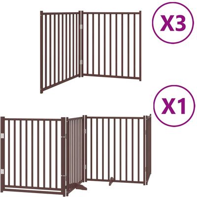 MAISON EXCLUSIVE - Cancello Cani Porta Pieghevole Marrone 10 Pannelli 800cm Pioppo MAISON EXCLUSIVE - Cancello Cani Porta Pieghevole Marrone 10 Pannelli 800cm Pioppo