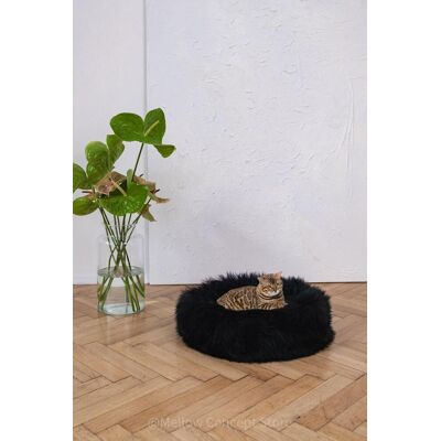OEM Cuccia Rotonda In Pelle Di Pecora Naturale Per Animali Domestici - Nero 60 Cm OEM Cuccia Rotonda In Pelle Di Pecora Naturale Per Animali Domestici - Nero 60 Cm