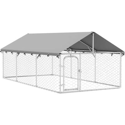 MAISON EXCLUSIVE - Gabbia Per Cani Da Esterno Con Tetto 400x200x150 Cm MAISON EXCLUSIVE - Gabbia Per Cani Da Esterno Con Tetto 400x200x150 Cm
