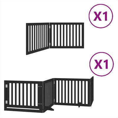 HELLOSHOP26 Cancelletto Di Sicurezza Per Animali Domestici Porta Pieghevole 6 Pannelli Legno Di Pioppo Nero 020023223 HELLOSHOP26 Cancelletto Di Sicurezza Per Animali Domestici Porta Pieghevole 6 Pannelli Legno Di Pioppo Nero 020023223