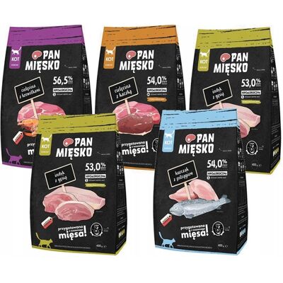 OEM Pan Męsko Cibo Secco Per Gatti, Confezione Di Prova Contorno Di Gusti, 5 X 400 G OEM Pan Męsko Cibo Secco Per Gatti, Confezione Di Prova Contorno Di Gusti, 5 X 400 G