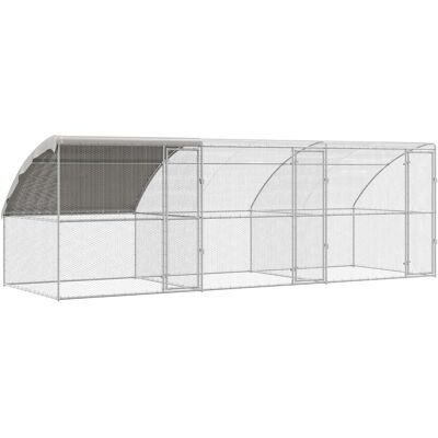 MAISON EXCLUSIVE - Gabbia Per Polli 3 Pcs Argento 600 X 200 X 200 Cm Acciaio E Pe MAISON EXCLUSIVE - Gabbia Per Polli 3 Pcs Argento 600 X 200 X 200 Cm Acciaio E Pe