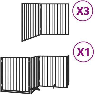 HELLOSHOP26 Cancelletto Di Sicurezza Per Animali Domestici Porta Pieghevole 10 Pannelli Legno Di Pioppo Nero 020023121 HELLOSHOP26 Cancelletto Di Sicurezza Per Animali Domestici Porta Pieghevole 10 Pannelli Legno Di Pioppo Nero 020023121