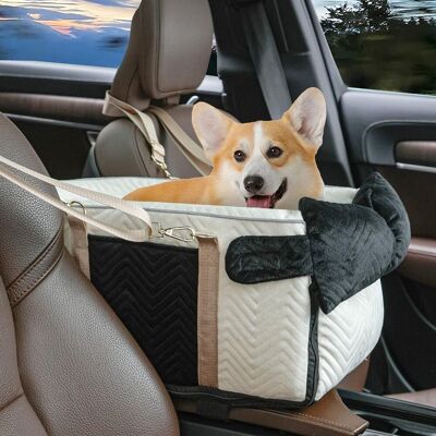 RICEEL Seggiolino Auto Per Cuccioli, Consolle Centrale Regolabile E Portatile, Seggiolino Auto Rimovibile Per Gatti, Cintura Di Sicurezza Imbottita Anti-piegamento Per Gattini Fino A 7 Kg. RICEEL Seggiolino Auto Per Cuccioli, Consolle Centrale Regolabile E Portatile, Seggiolino Auto Rimovibile Per Gatti, Cintura Di Sicurezza Imbottita Anti-piegamento Per Gattini Fino A 7 Kg.