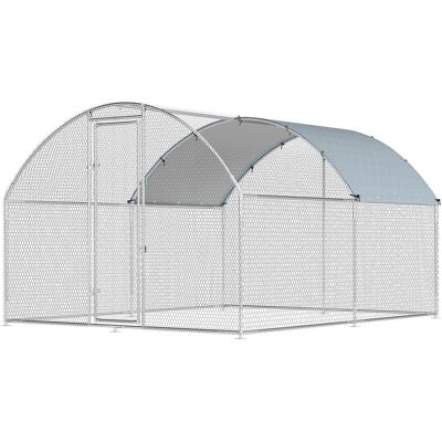 PawHut Pollaio In Acciaio Zincato Con Tetto 2.8x3.4x1.9m PawHut Pollaio In Acciaio Zincato Con Tetto 2.8x3.4x1.9m