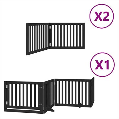 MAISON EXCLUSIVE - Cancello Cani Porta Pieghevole Nero 8 Pannelli 640 Cm Pioppo MAISON EXCLUSIVE - Cancello Cani Porta Pieghevole Nero 8 Pannelli 640 Cm Pioppo