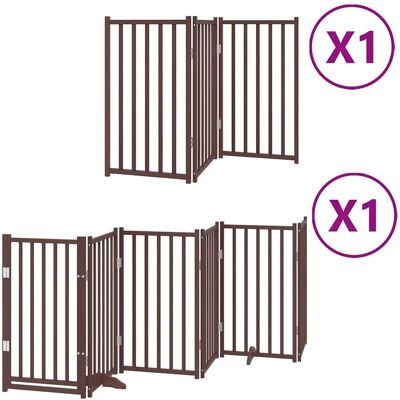 MAISON EXCLUSIVE - Cancello Cani Porta Pieghevole Marrone 9 Pannelli 450cm Pioppo MAISON EXCLUSIVE - Cancello Cani Porta Pieghevole Marrone 9 Pannelli 450cm Pioppo