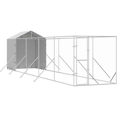 MAISON EXCLUSIVE - Cuccia Cani Da Esterno Tetto Argento 2x10x2,5 M Acciaio Zincato MAISON EXCLUSIVE - Cuccia Cani Da Esterno Tetto Argento 2x10x2,5 M Acciaio Zincato