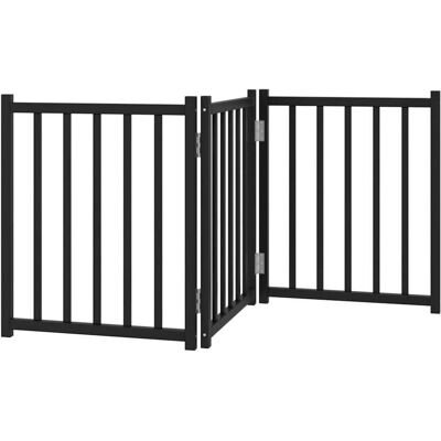 HELLOSHOP26 Cancelletto Di Sicurezza Pieghevole A 3 Pannelli Per Cani 150 Cm In Legno Massello Di Abete Nero 020023086 HELLOSHOP26 Cancelletto Di Sicurezza Pieghevole A 3 Pannelli Per Cani 150 Cm In Legno Massello Di Abete Nero 020023086