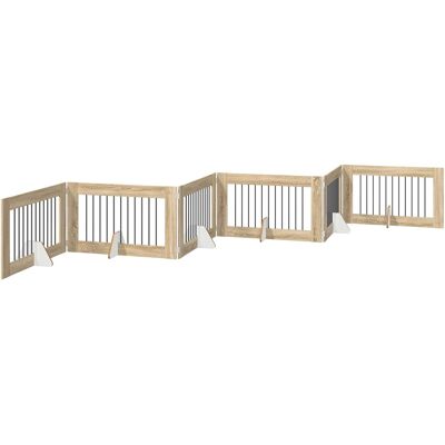 VIDAXL Cancello Per Cani Pieghevole Con Supporti 6 Pcs Rovere Sonoma VIDAXL Cancello Per Cani Pieghevole Con Supporti 6 Pcs Rovere Sonoma