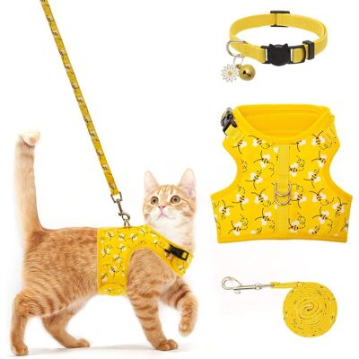 Zone Pettorina Per Gatti Con Guinzaglio E Collare Per Passeggiate – Anti-fuga – Pettorina Morbida Regolabile Per Gatti Di Taglia Media E Grande – Gialla – M Zone Pettorina Per Gatti Con Guinzaglio E Collare Per Passeggiate – Anti-fuga – Pettorina Morbida Regolabile Per Gatti Di Taglia Media E Grande – Gialla – M