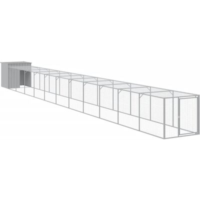 MAISON EXCLUSIVE - Pollaio Area Corsa Grigio Chiaro 110x1221x110cm Acciaio Zincato MAISON EXCLUSIVE - Pollaio Area Corsa Grigio Chiaro 110x1221x110cm Acciaio Zincato