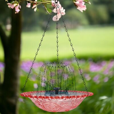 BEXTSRACK Fontana Solare E Abbeveratoio Automatica, Ideale Per Giardino, Patio, Cortile E Laghetti, Accessorio Esterno Decorativo, Sistema A Energia Solare, Colore Rosa BEXTSRACK Fontana Solare E Abbeveratoio Automatica, Ideale Per Giardino, Patio, Cortile E Laghetti, Accessorio Esterno Decorativo, Sistema A Energia Solare, Colore Rosa