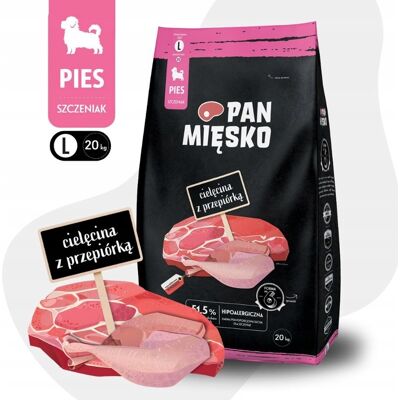 OEM Pan Miesko Cibo Secco Per Cuccioli Vitello Quaglie Razze Di Taglia Grande L 20kg OEM Pan Miesko Cibo Secco Per Cuccioli Vitello Quaglie Razze Di Taglia Grande L 20kg