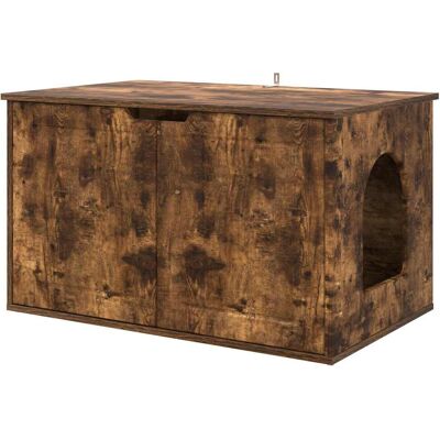 VIDAXL Casa Per Gatti Rovere Fumé 85 X 55 X 50,5 Cm Legno Multistrato VIDAXL Casa Per Gatti Rovere Fumé 85 X 55 X 50,5 Cm Legno Multistrato