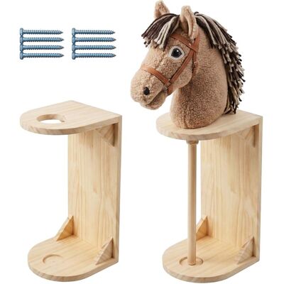 RELAXDAYS Set 2 Supporti Da Parete Per Cavalli A Bastone, 35x15x15 Cm, Legno Di Pino Naturale RELAXDAYS Set 2 Supporti Da Parete Per Cavalli A Bastone, 35x15x15 Cm, Legno Di Pino Naturale