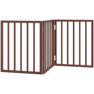 HELLOSHOP26 Cancelletto Di Sicurezza Pieghevole Per Cani A 3 Pannelli 150 Cm Legno Di Pioppo Marrone 020023072 HELLOSHOP26 Cancelletto Di Sicurezza Pieghevole Per Cani A 3 Pannelli 150 Cm Legno Di Pioppo Marrone 020023072