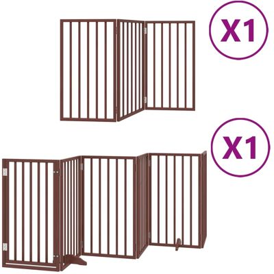 HELLOSHOP26 Cancelletto Di Sicurezza Per Animali Domestici Porta Pieghevole 9 Pannelli Lunghezza 450 Cm Legno Di Pioppo Marrone 020023270 HELLOSHOP26 Cancelletto Di Sicurezza Per Animali Domestici Porta Pieghevole 9 Pannelli Lunghezza 450 Cm Legno Di Pioppo Marrone 020023270