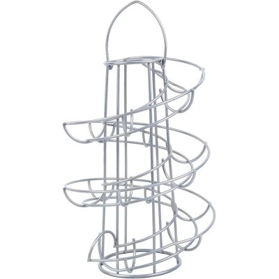 Zone Dispenser Per Uova In Metallo, Moderno Dispenser A Spirale (grigio Argento) Zone Dispenser Per Uova In Metallo, Moderno Dispenser A Spirale (grigio Argento)