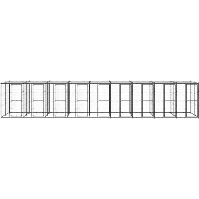 MAISON EXCLUSIVE - Gabbia Per Cani Da Esterno In Acciaio Con Tetto 21,78 M² MAISON EXCLUSIVE - Gabbia Per Cani Da Esterno In Acciaio Con Tetto 21,78 M²
