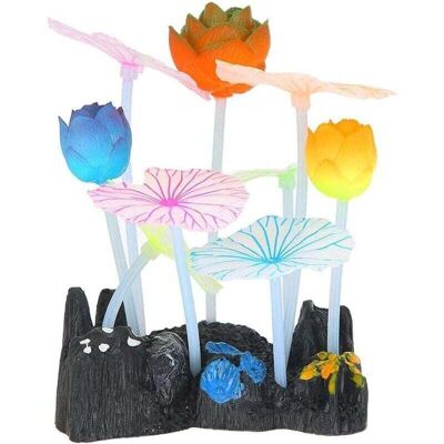 OEM Ornamento Luminoso A Forma Di Loto In Silicone, Decorazione Per Acquario Con Ventosa - Crezuo OEM Ornamento Luminoso A Forma Di Loto In Silicone, Decorazione Per Acquario Con Ventosa - Crezuo