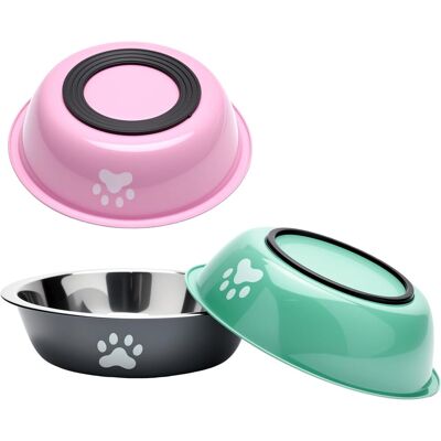 OEM Ciotola Per Cani In Acciaio Inox 3 Pezzi, 860 Ml, Per Cibo Per Gatti E Acqua. Ciotola Antiscivolo Con Fondo In Silicone Per Cani E Gatti Di Piccola, Media E Grande Taglia. OEM Ciotola Per Cani In Acciaio Inox 3 Pezzi, 860 Ml, Per Cibo Per Gatti E Acqua. Ciotola Antiscivolo Con Fondo In Silicone Per Cani E Gatti Di Piccola, Media E Grande Taglia.