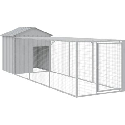 MAISON EXCLUSIVE - Pollaio Area Corsa Grigio Chiaro 117x405x123 Cm Acciaio Zincato MAISON EXCLUSIVE - Pollaio Area Corsa Grigio Chiaro 117x405x123 Cm Acciaio Zincato