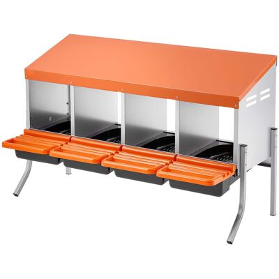 MOPHORN Nido Per Galline Con Cassetto Di Raccolta Uova, 4 Scomparti Con Gambe Di Supporto, Facile Da Usare, Realizzato In Acciaio Zincato E Plastica Resistente, Ideale Per La Deposizione Delle Uova MOPHORN Nido Per Galline Con Cassetto Di Raccolta Uova, 4 Scomparti Con Gambe Di Supporto, Facile Da Usare, Realizzato In Acciaio Zincato E Plastica Resistente, Ideale Per La Deposizione Delle Uova