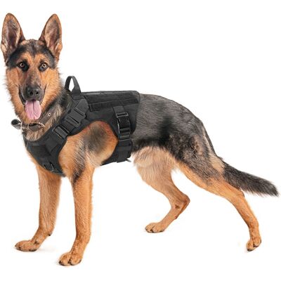 Zone Abbigliamento Tattico Per Addestramento Cani, Petto E Schiena, Impermeabile, In Nylon, Per Cani Di Taglia Grande E Media - Nero L Zone Abbigliamento Tattico Per Addestramento Cani, Petto E Schiena, Impermeabile, In Nylon, Per Cani Di Taglia Grande E Media - Nero L