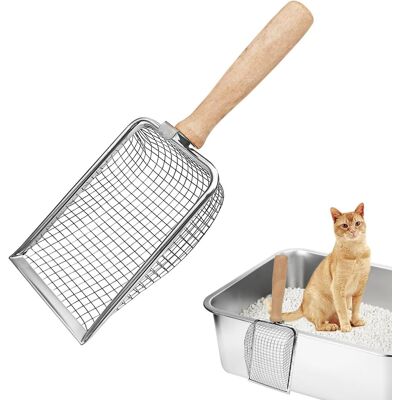 OEM Paletta Per Lettiera In Metallo, Paletta A Maglia Fine Da 5 Mm, Paletta Con Manico In Legno Per La Pulizia Di Animali Domestici, Cani E Gatti. OEM Paletta Per Lettiera In Metallo, Paletta A Maglia Fine Da 5 Mm, Paletta Con Manico In Legno Per La Pulizia Di Animali Domestici, Cani E Gatti.